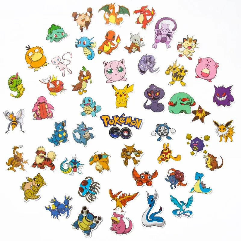 50/100Pcs Pokemon Stickers Kawaii Pikachu stickers |Cartoon stickers for Skateboard Bicycle Guitar Laptop Kids Waterproof Stiker
