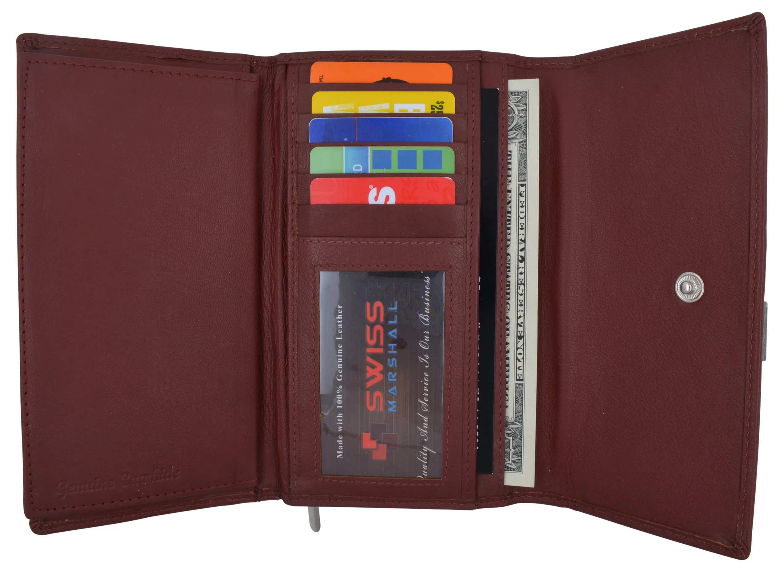 5575GT Genuine Leather Womens Large Clutch Checkbook Holder Ladies Purse Wallet