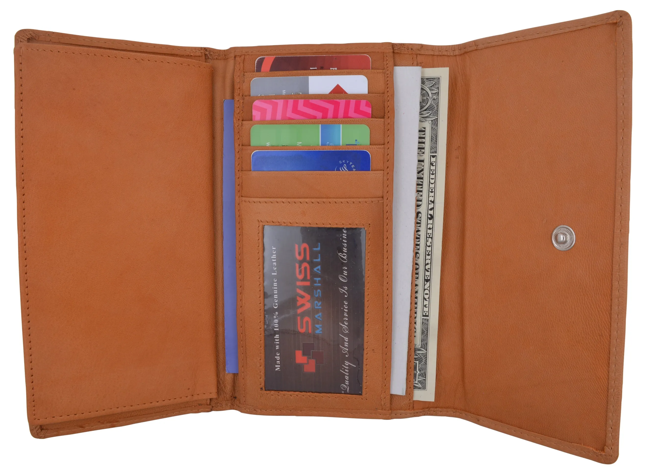 5575GT Genuine Leather Womens Large Clutch Checkbook Holder Ladies Purse Wallet