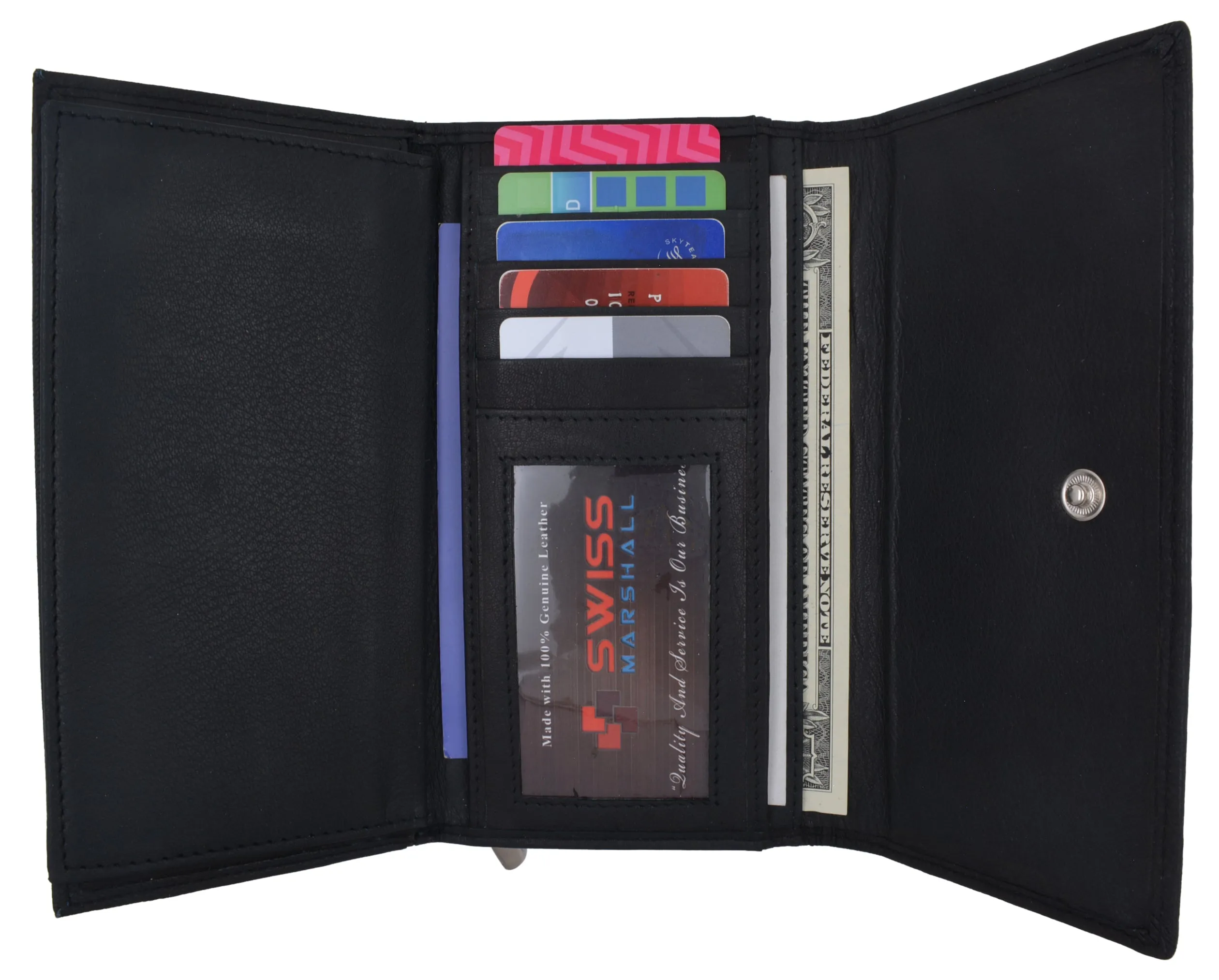 5575GT Genuine Leather Womens Large Clutch Checkbook Holder Ladies Purse Wallet