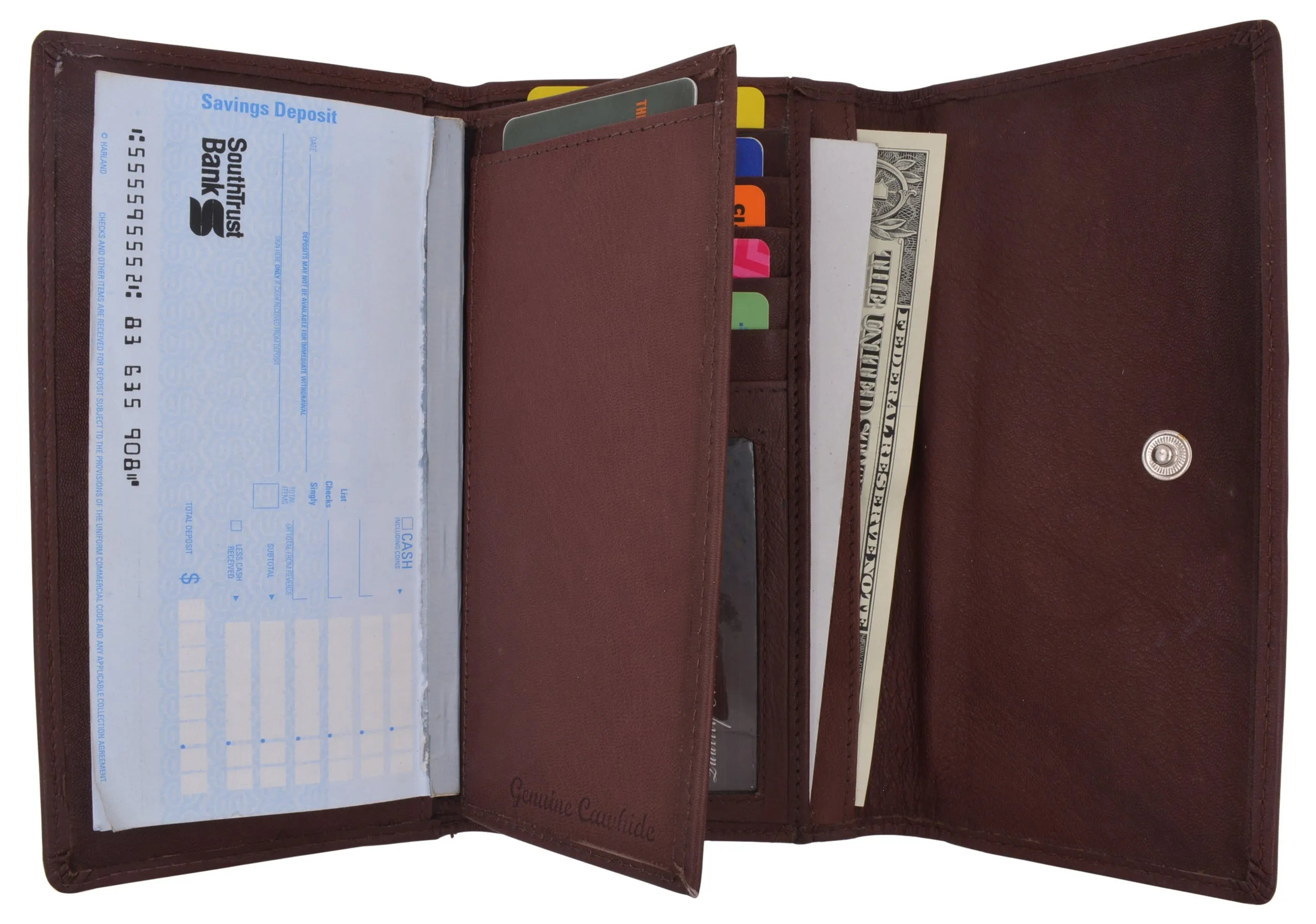 5575GT Genuine Leather Womens Large Clutch Checkbook Holder Ladies Purse Wallet