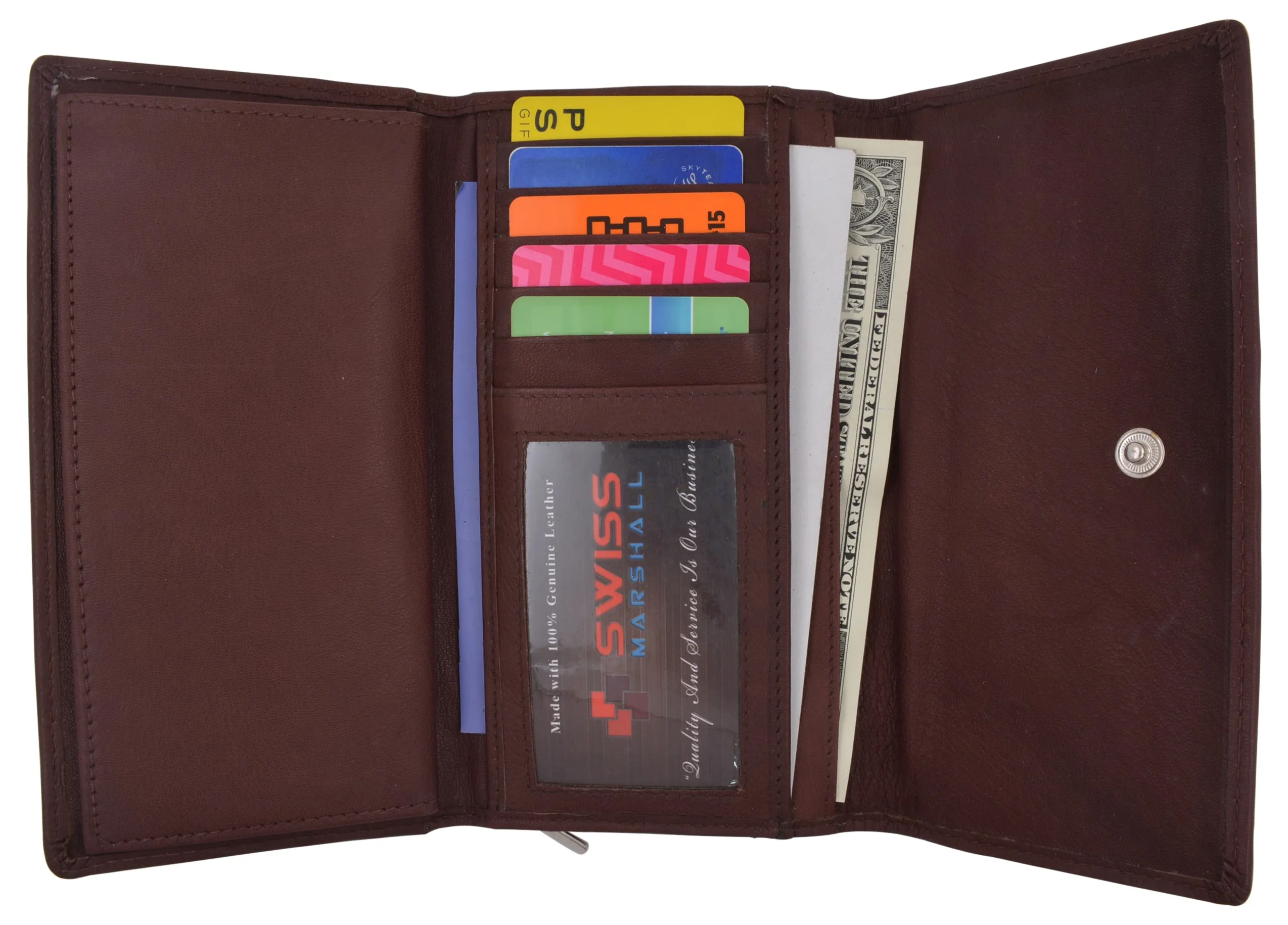 5575GT Genuine Leather Womens Large Clutch Checkbook Holder Ladies Purse Wallet