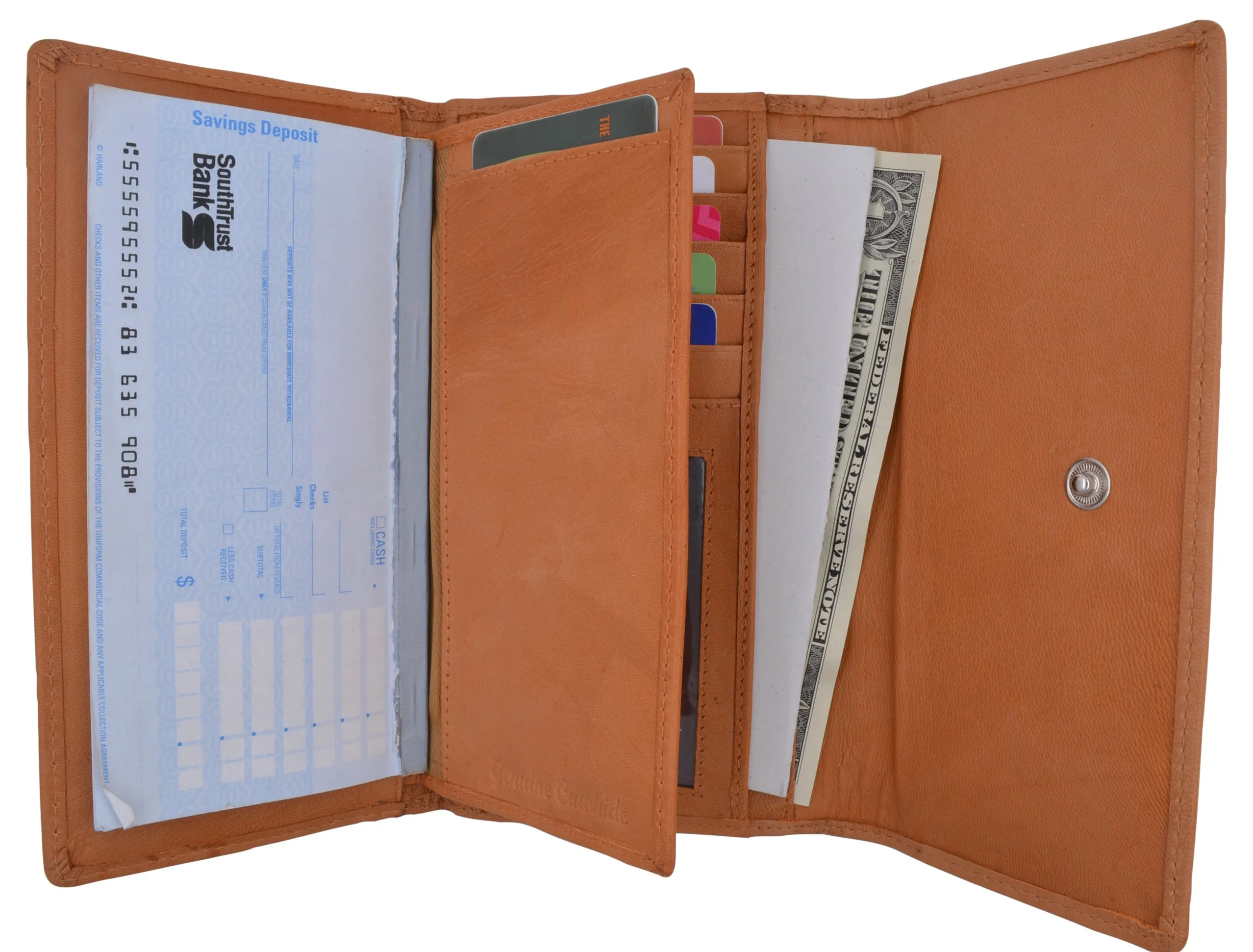 5575GT Genuine Leather Womens Large Clutch Checkbook Holder Ladies Purse Wallet