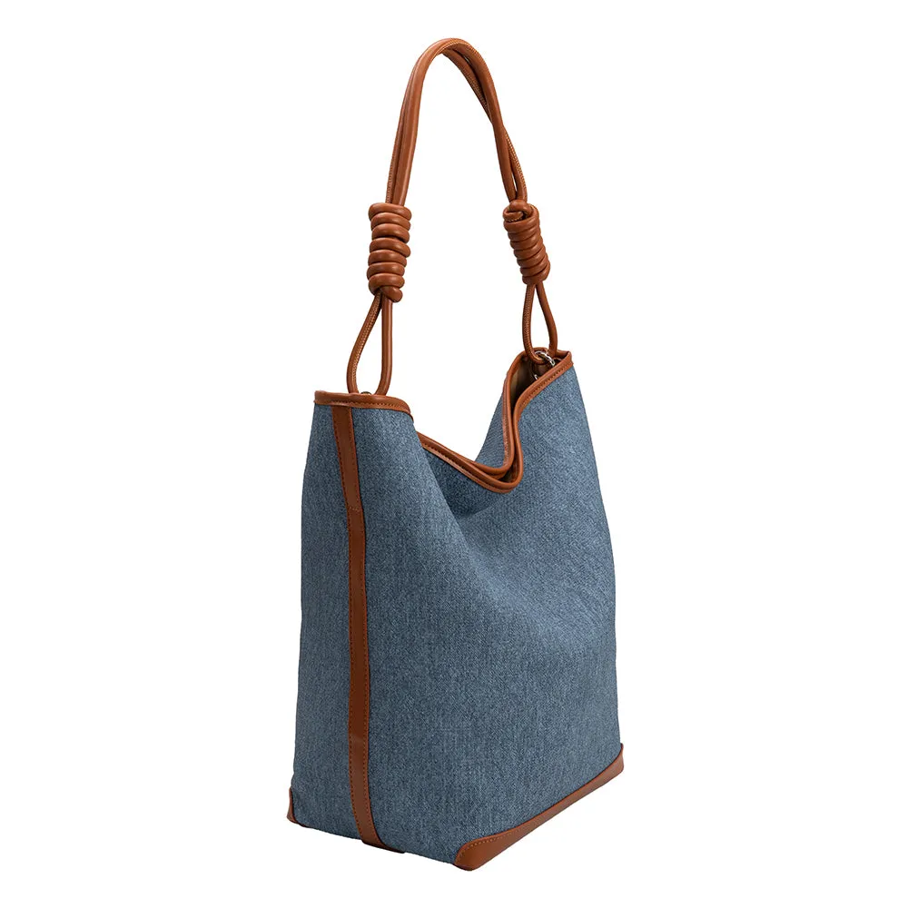 Adeline Tan Large Denim Tote Bag - FINAL
