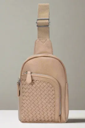 BGA6896 2 Compartment Woven Pocket Mini Sling Bag