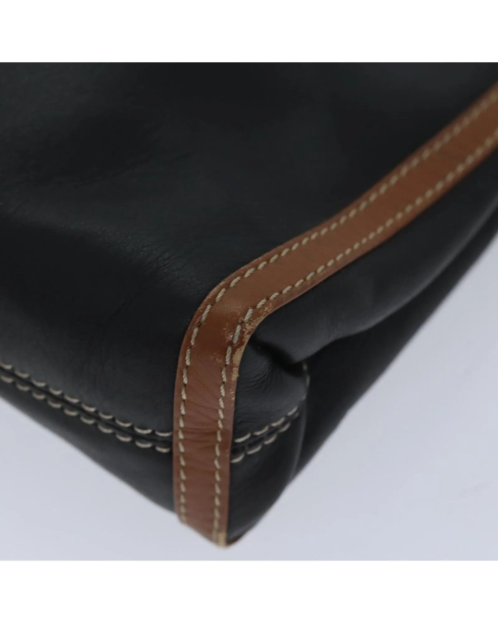 Black Leather Clutch Bag with Accessories - Italy Made - RANK C