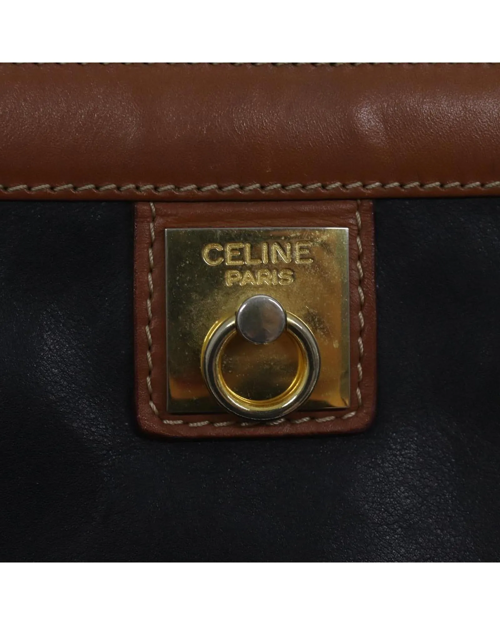 Black Leather Clutch Bag with Accessories - Italy Made - RANK C