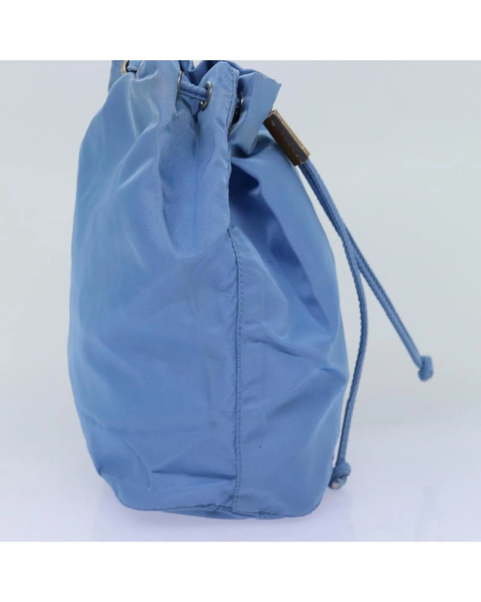 Blue Nylon Drawstring Pouch by Prada