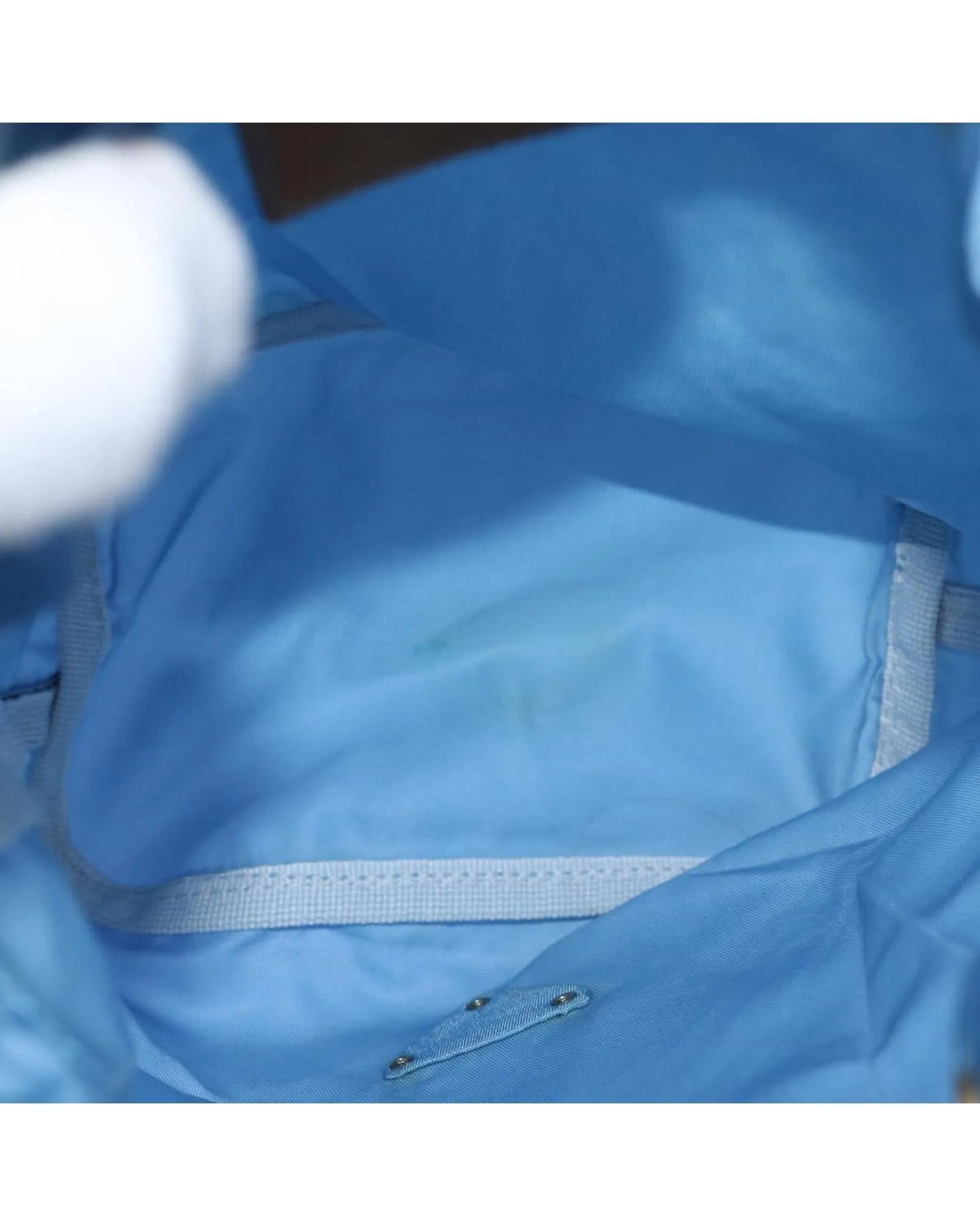 Blue Nylon Drawstring Pouch by Prada