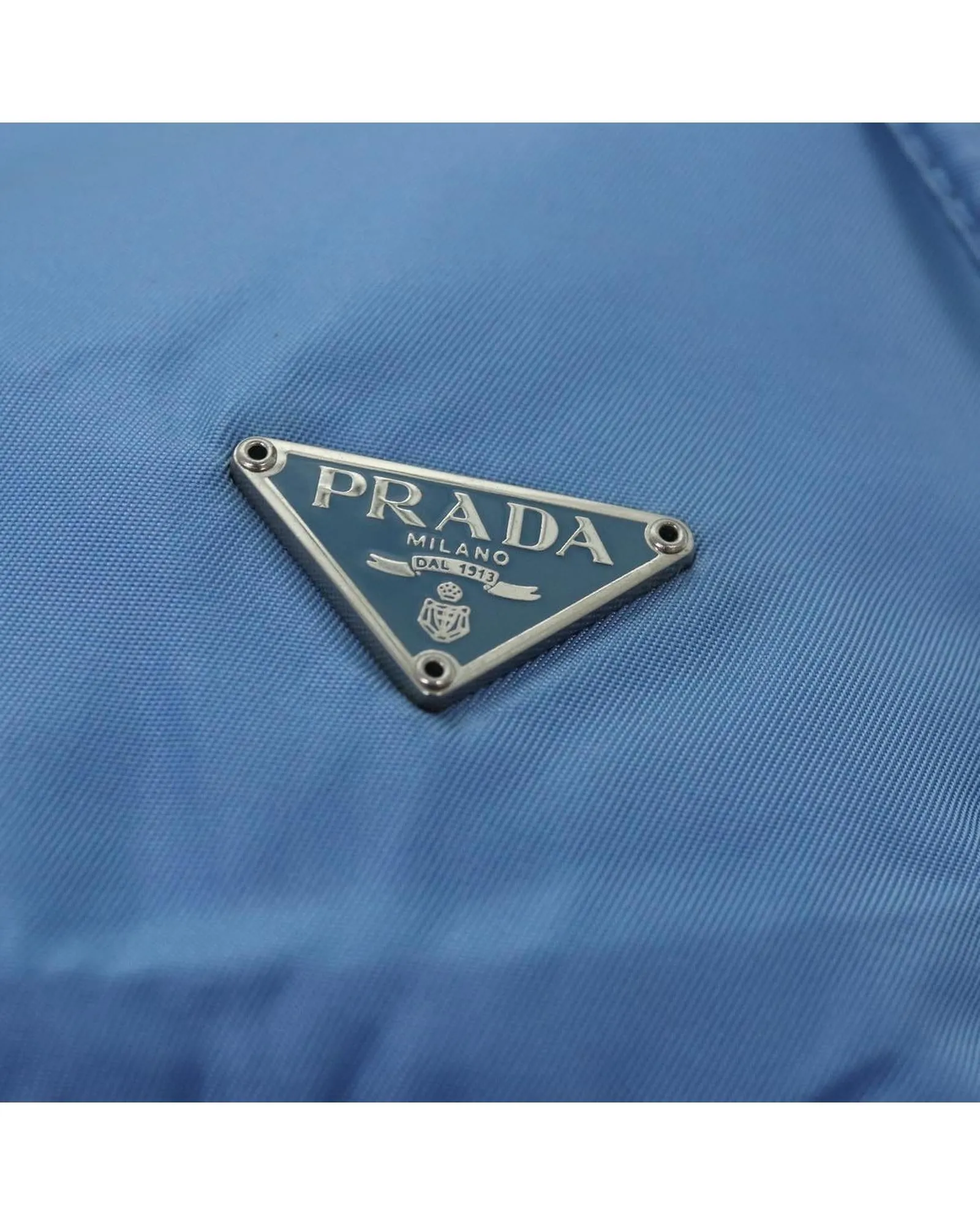 Blue Nylon Drawstring Pouch by Prada