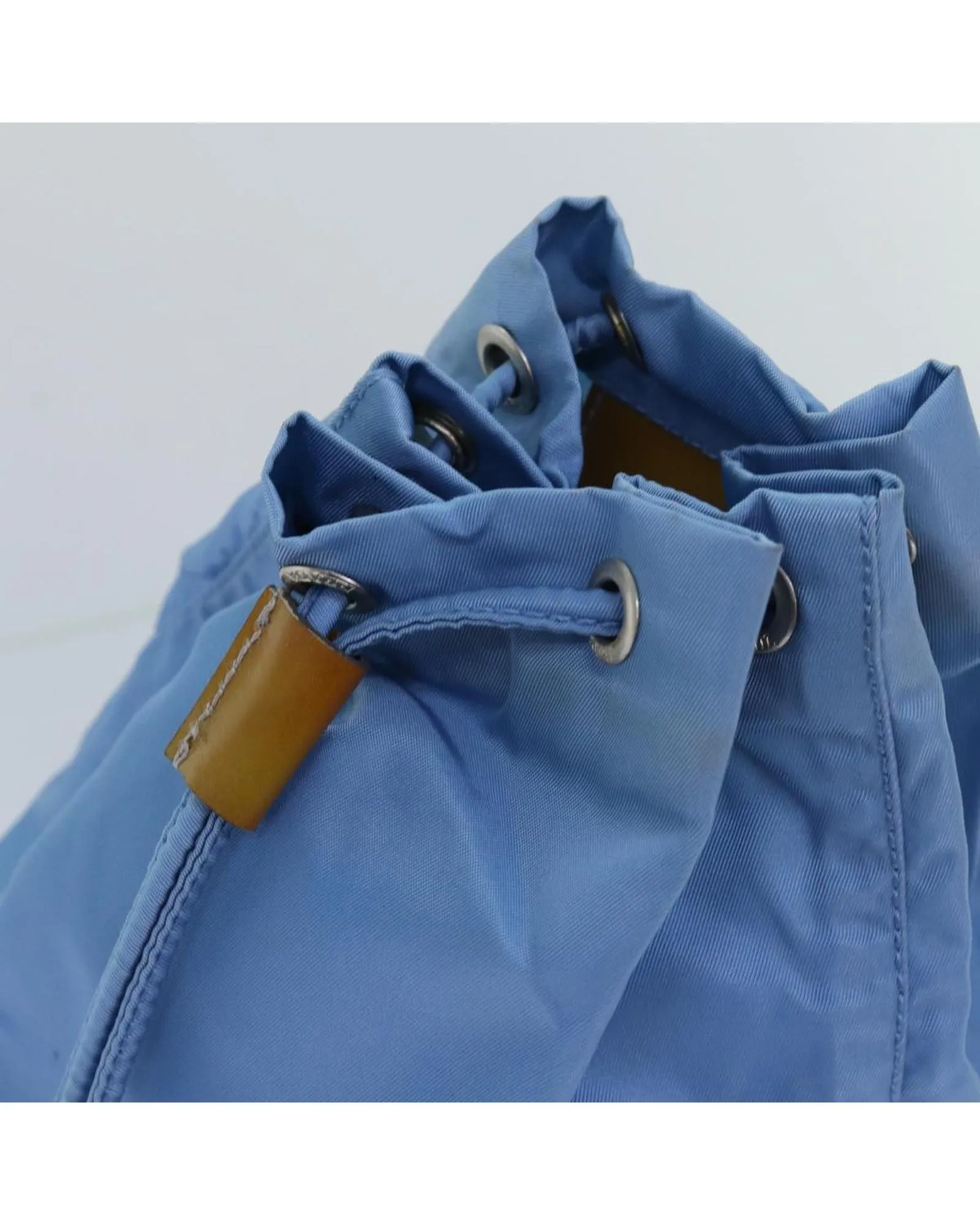 Blue Nylon Drawstring Pouch by Prada
