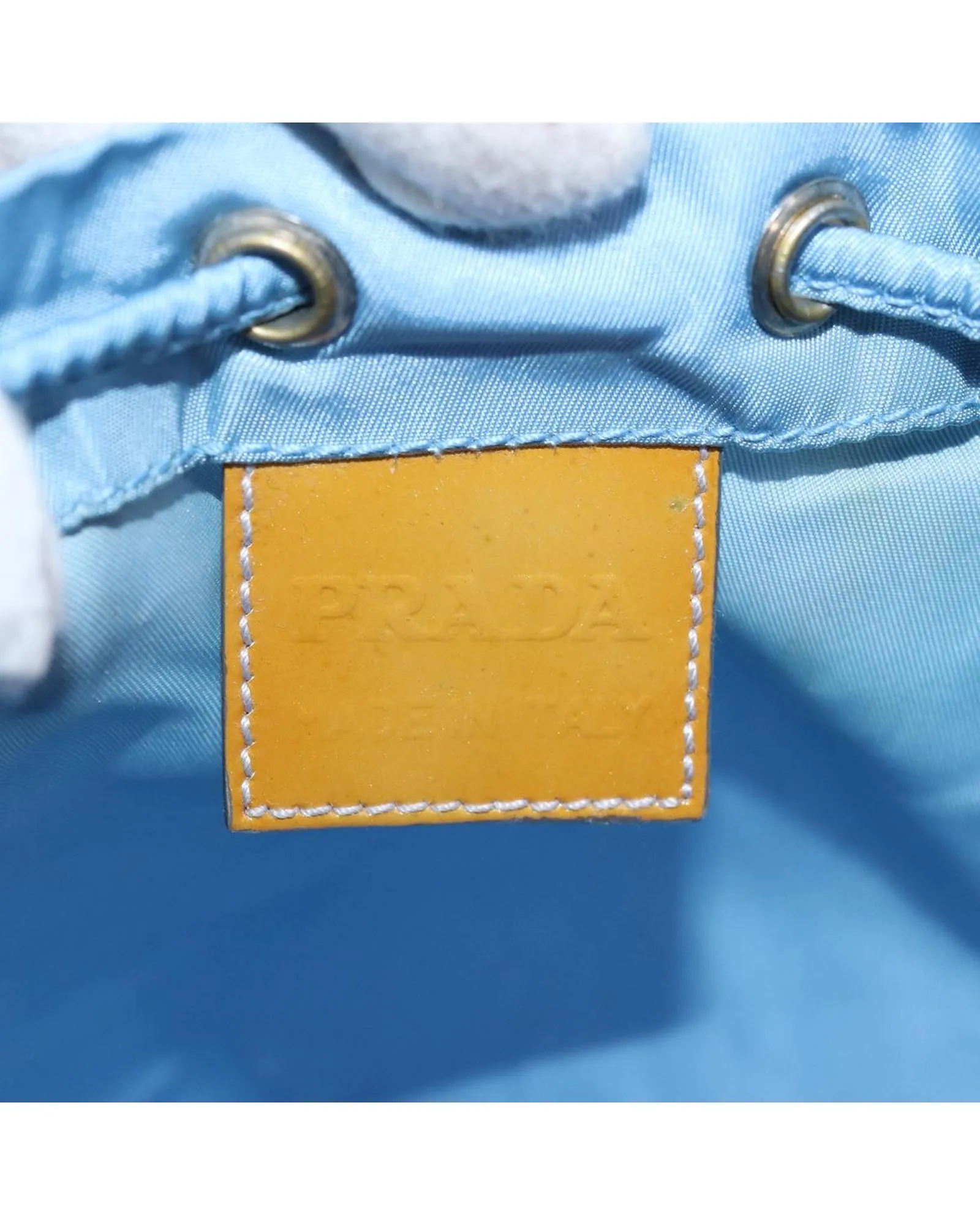 Blue Nylon Drawstring Pouch by Prada