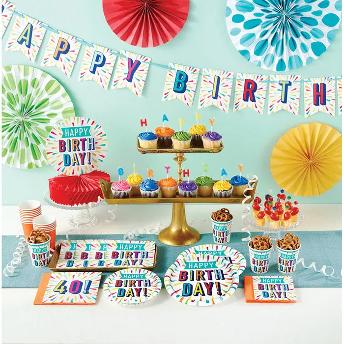 Bulk Birthday Burst Paper Dessert Plates (96 per Case)