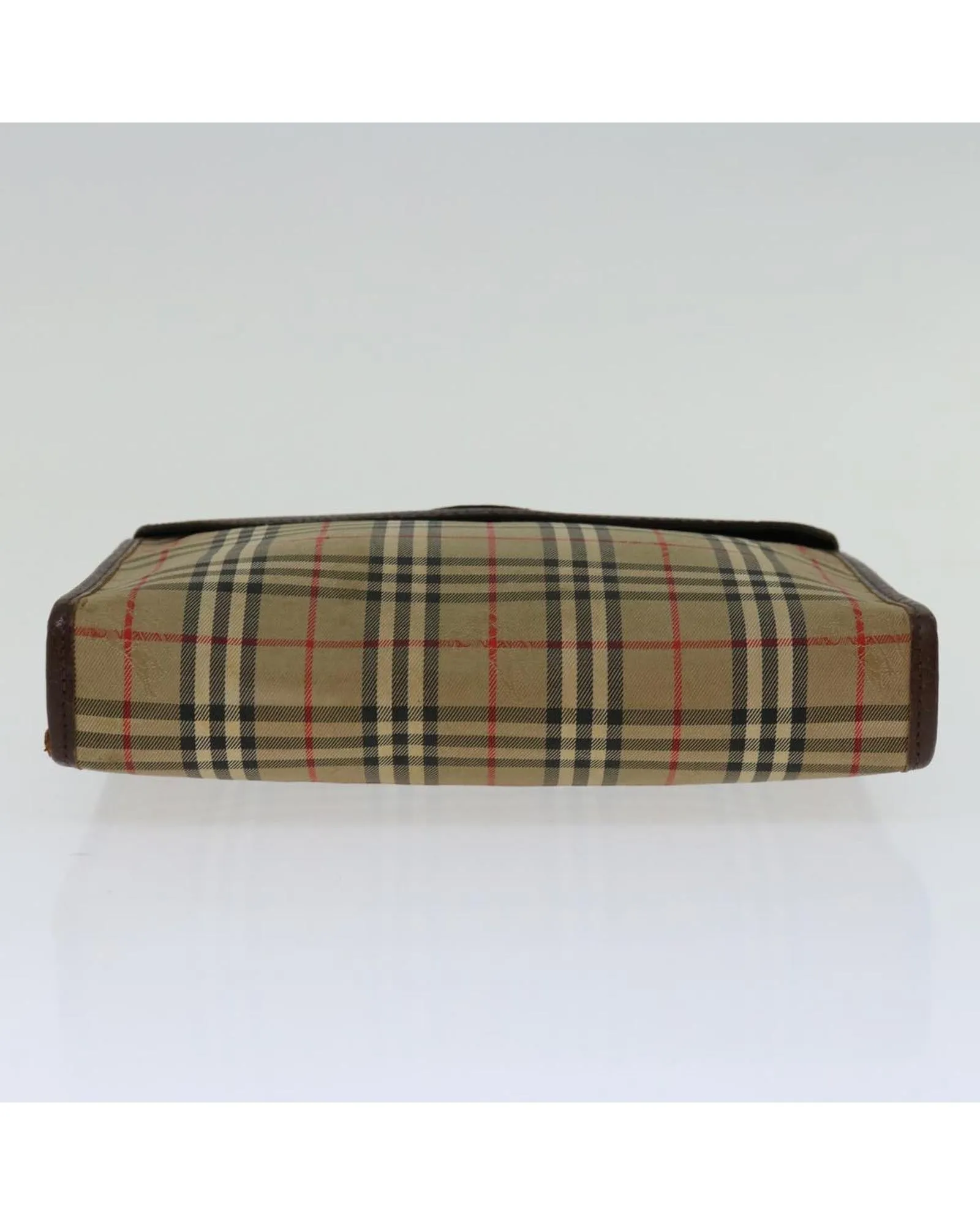 Canvas Beige Clutch Bag with Nova Check Pattern