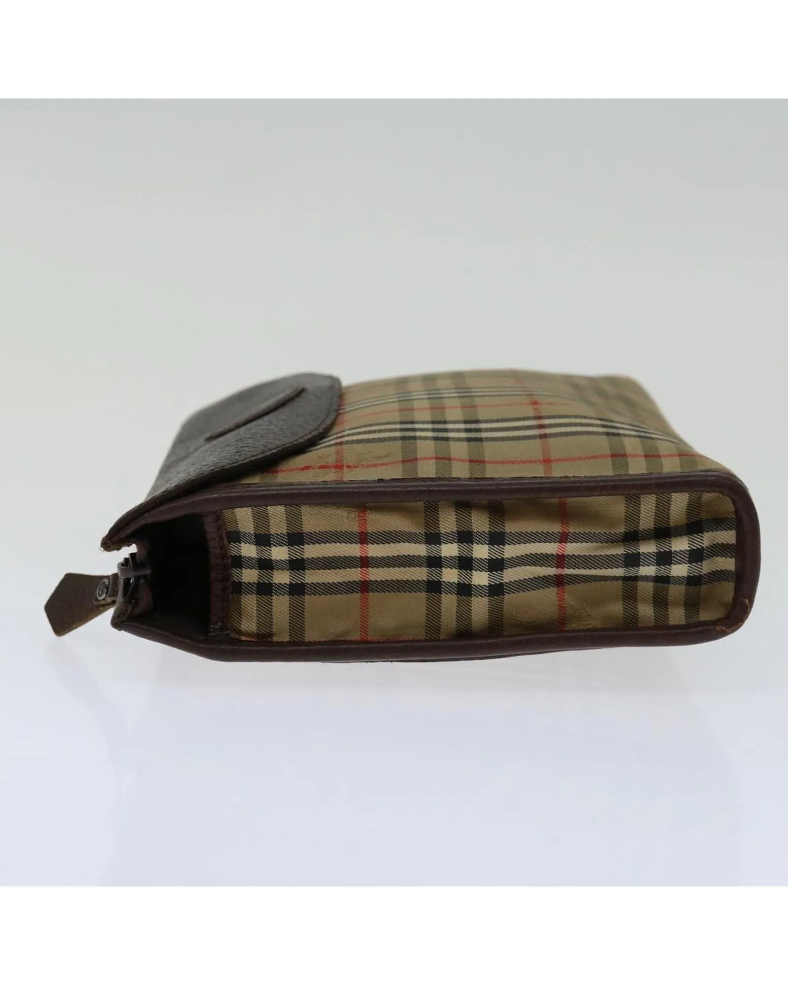 Canvas Beige Clutch Bag with Nova Check Pattern