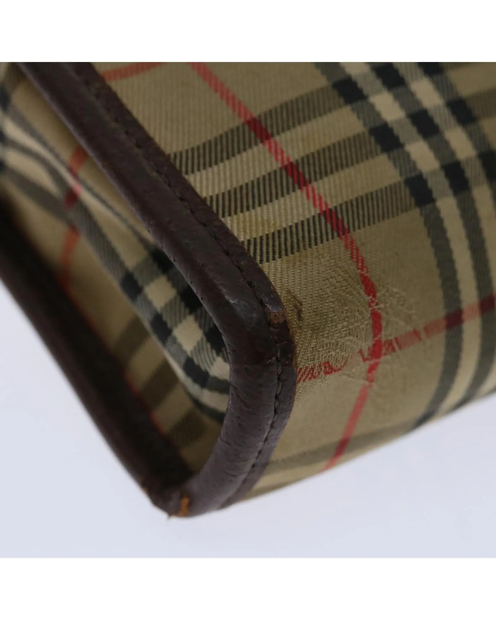 Canvas Beige Clutch Bag with Nova Check Pattern