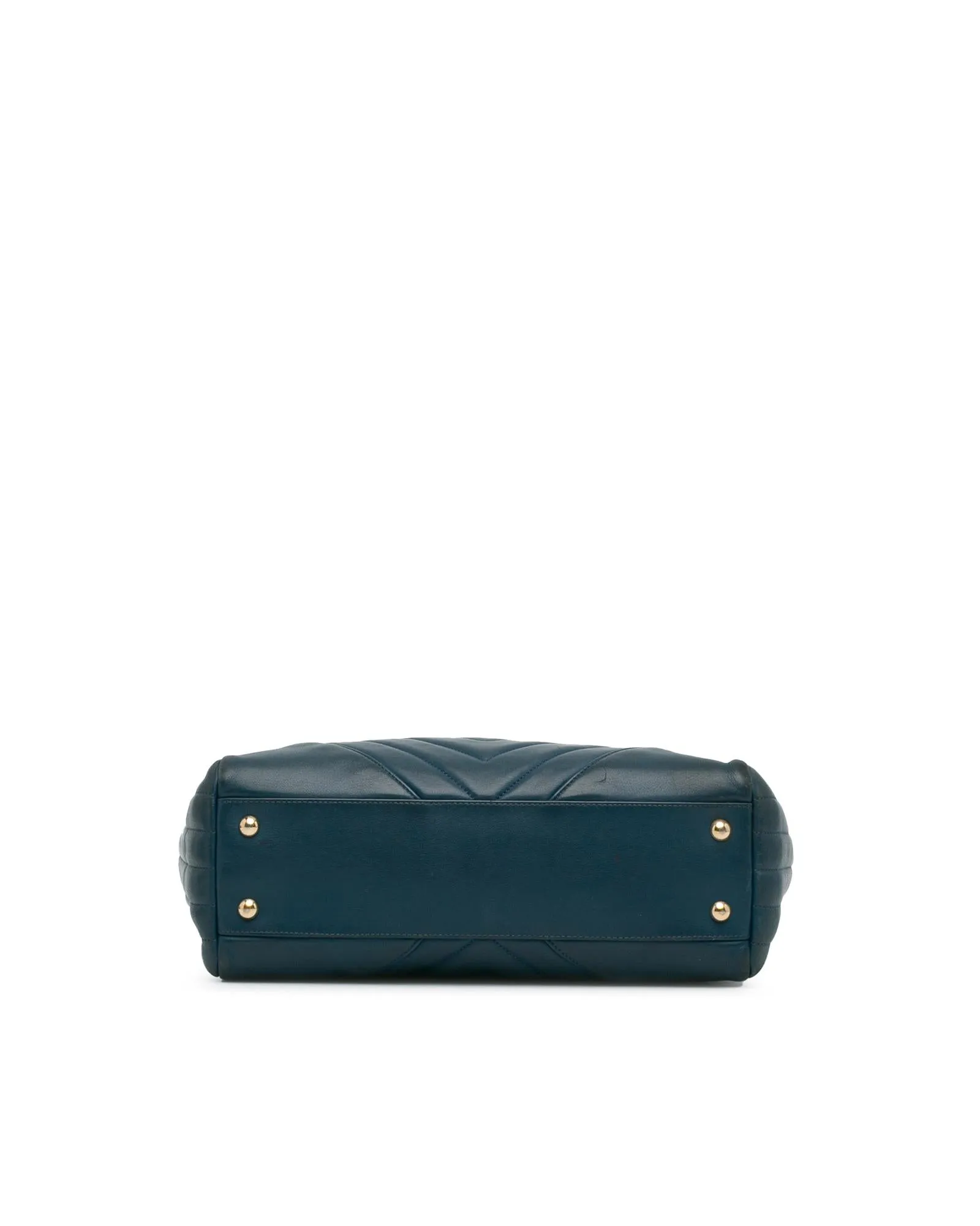 Chanel 19 Teal Lambskin Leather Tote Bag