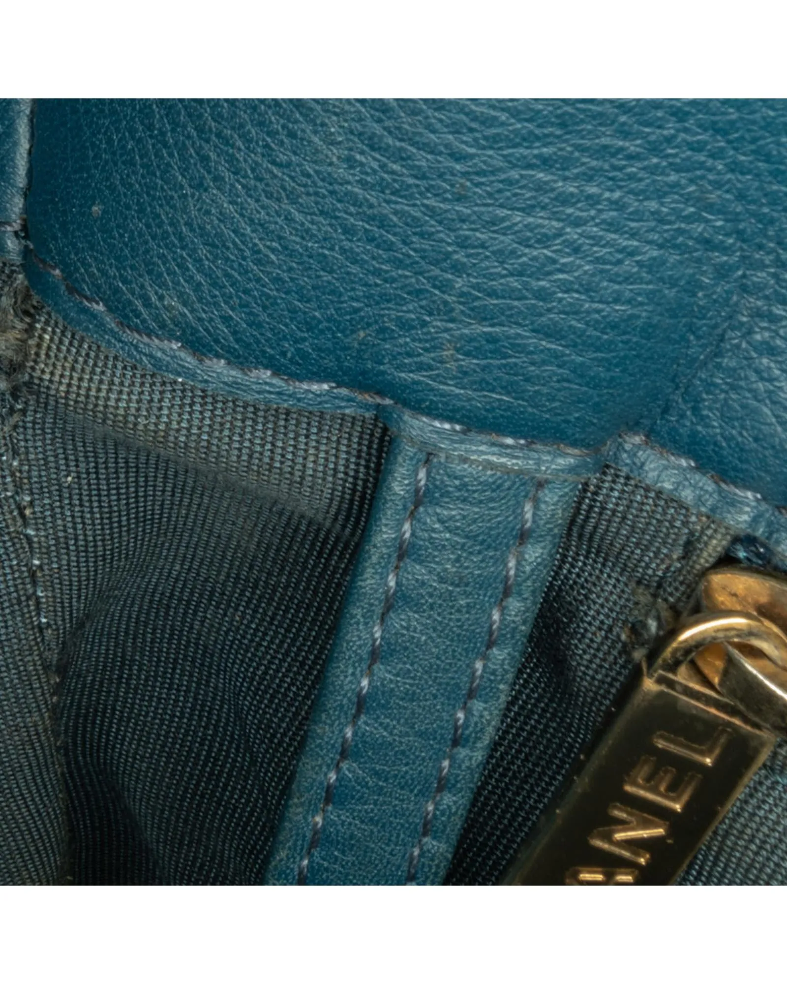 Chanel 19 Teal Lambskin Leather Tote Bag