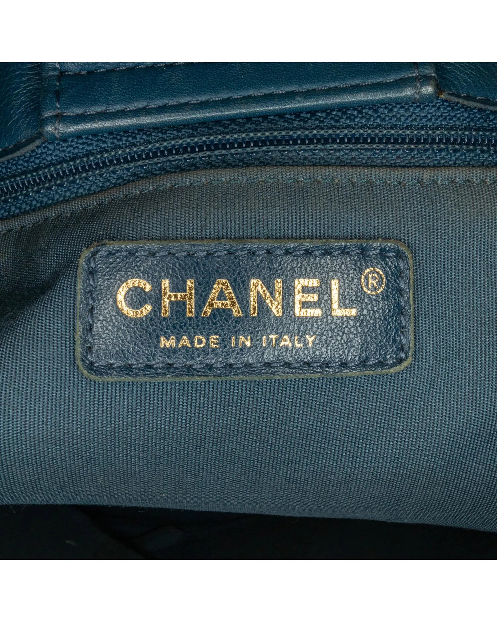Chanel 19 Teal Lambskin Leather Tote Bag