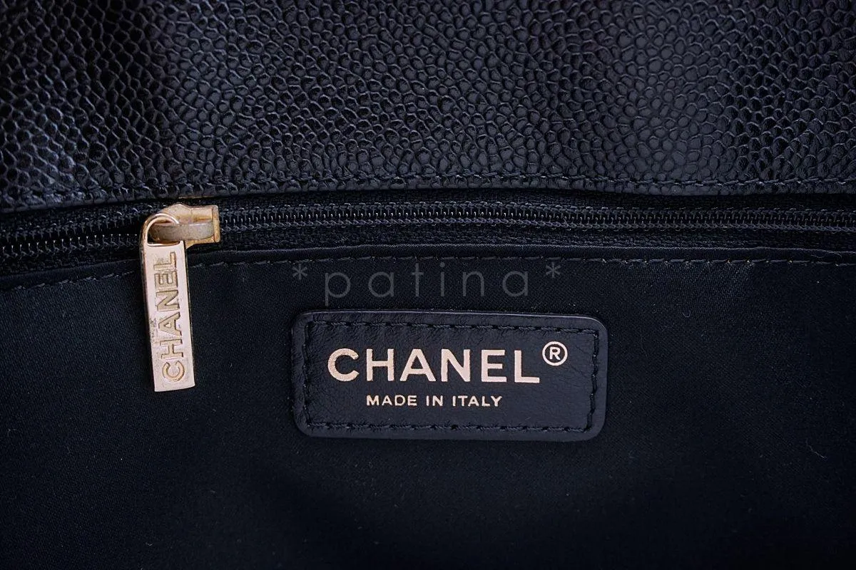 Chanel Black Caviar Classic Grand Shopper Tote GST Bag 24k GHW
