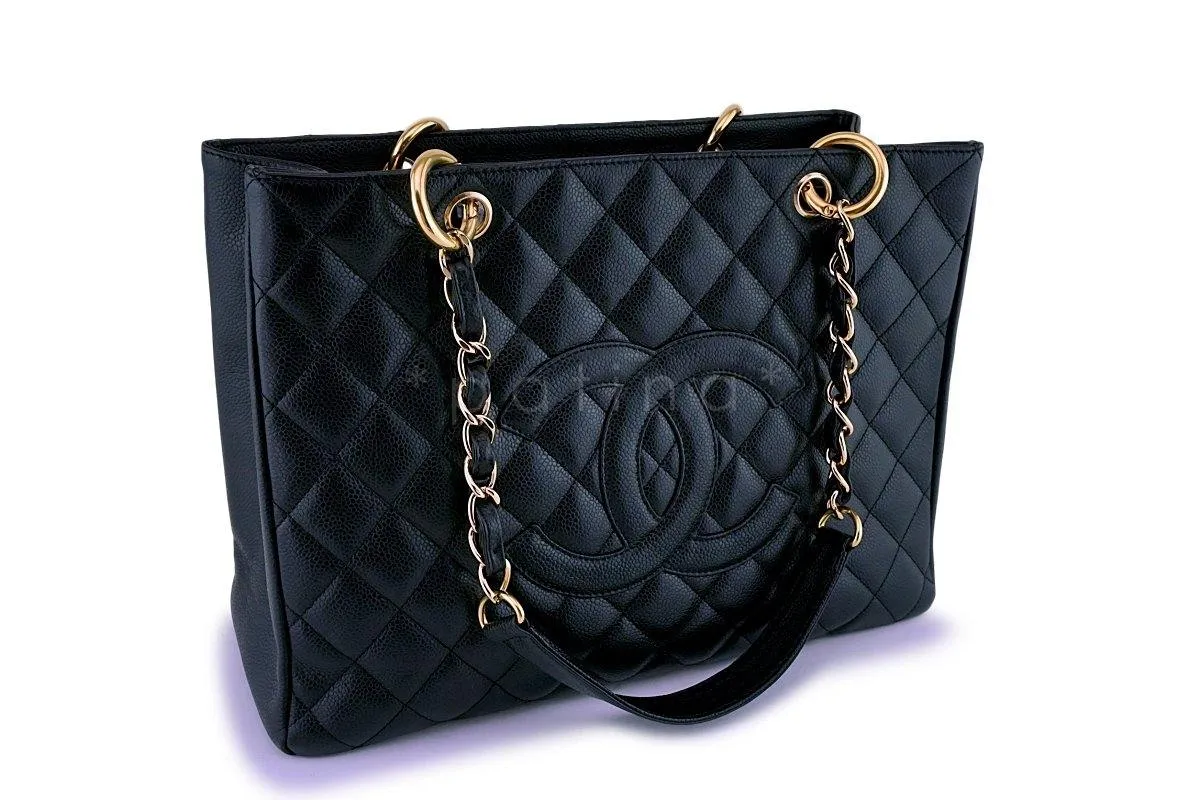 Chanel Black Caviar Classic Grand Shopper Tote GST Shopping Bag GHW