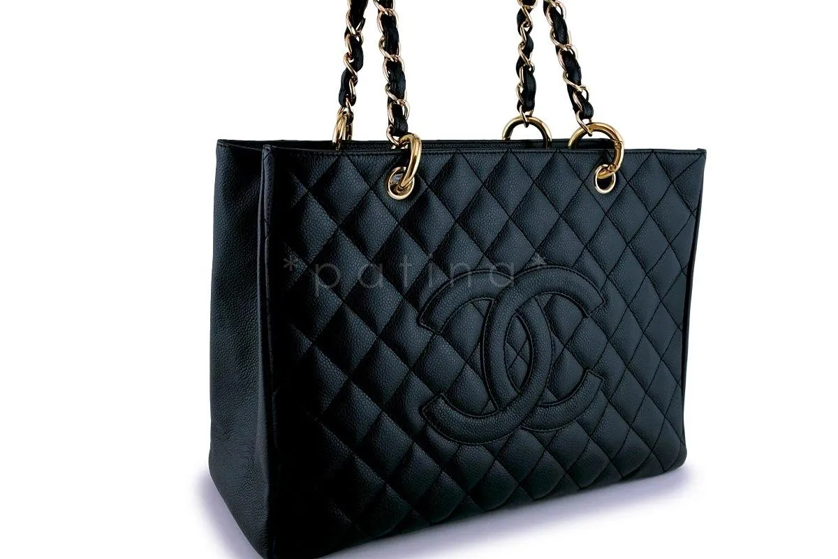 Chanel Black Caviar Classic Grand Shopper Tote GST Shopping Bag GHW