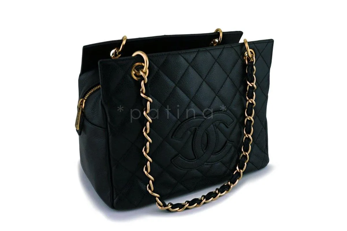 Chanel Black Caviar Classic Petite Timeless Shopper Tote Bag GHW