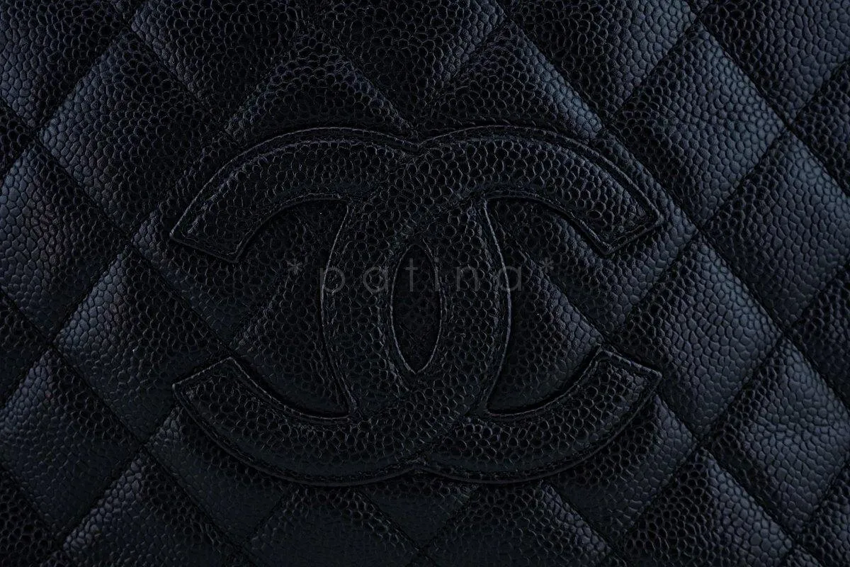 Chanel Black Caviar Classic Petite Timeless Shopper Tote Bag GHW