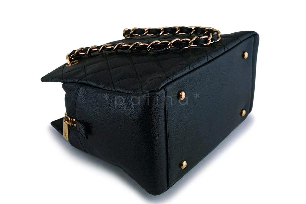 Chanel Black Caviar Classic Petite Timeless Shopper Tote Bag GHW
