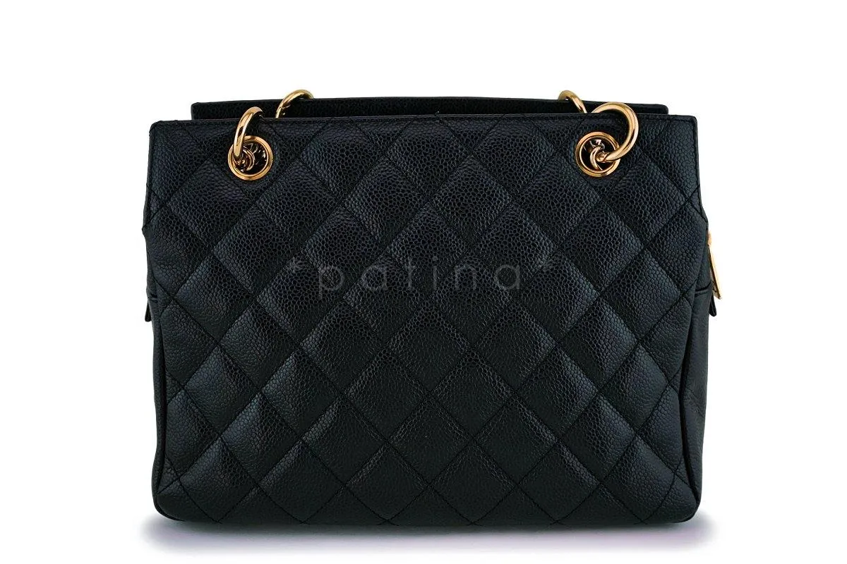 Chanel Black Caviar Classic Petite Timeless Shopper Tote Bag GHW