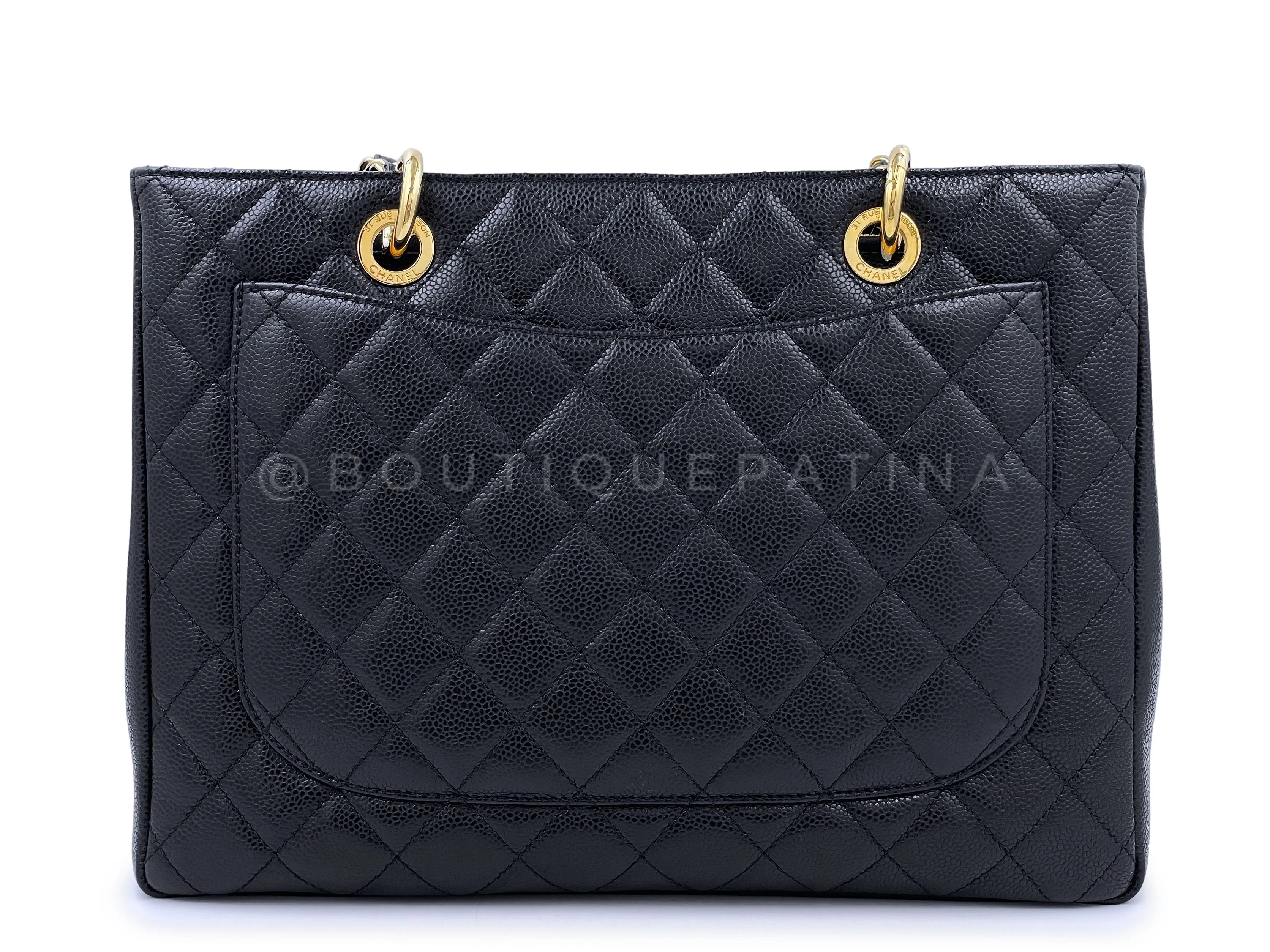 Chanel Black Caviar Grand Shopper Tote GST Bag GHW
