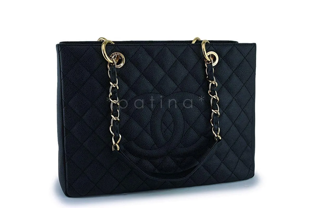 Chanel Black Caviar Grand Shopper Tote GST Bag GHW