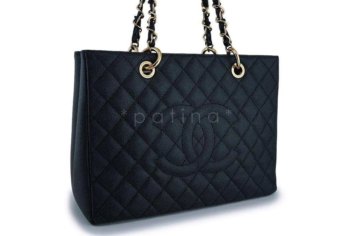 Chanel Black Caviar Grand Shopper Tote GST Bag GHW