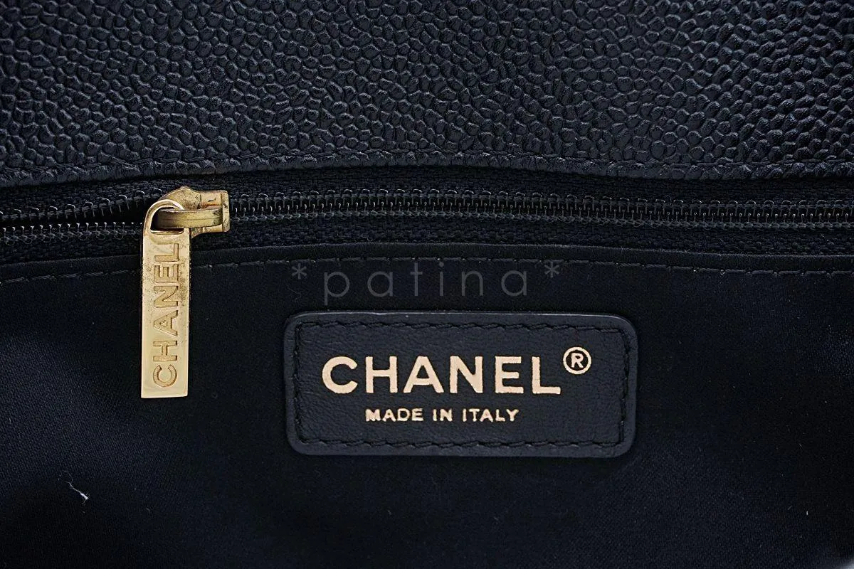 Chanel Black Caviar Grand Shopper Tote GST Bag GHW