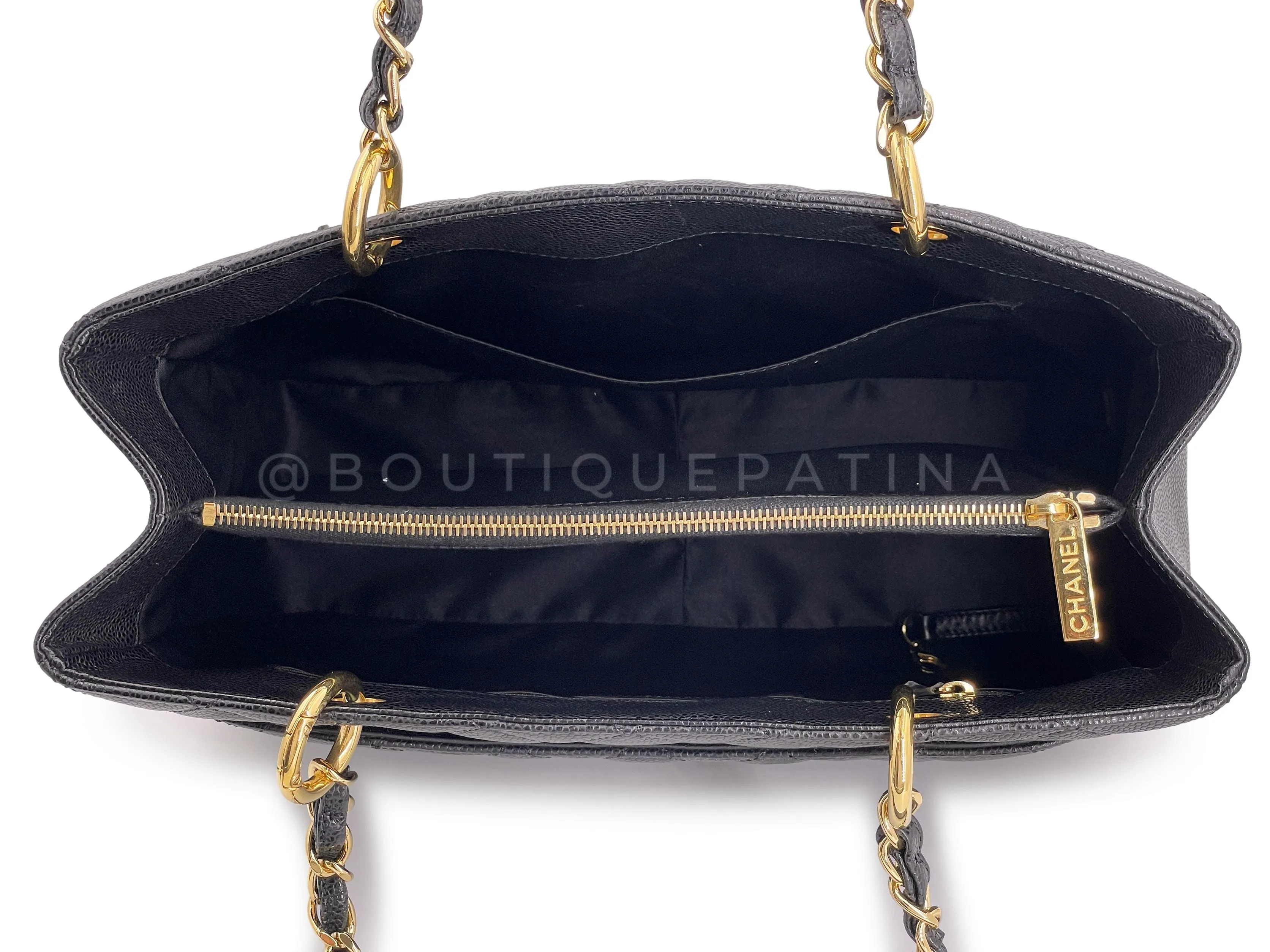 Chanel Black Caviar Grand Shopper Tote GST Bag GHW