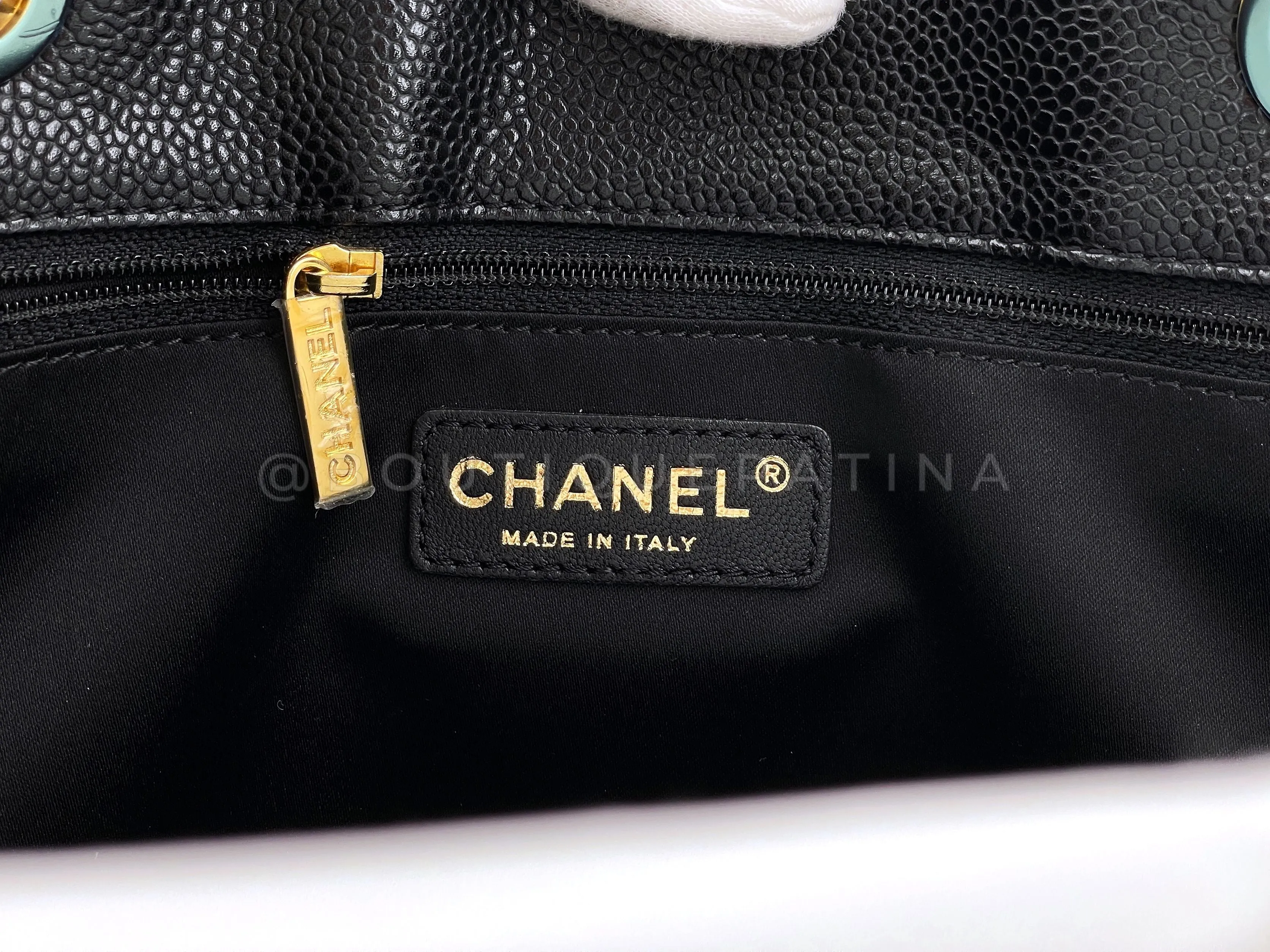 Chanel Black Caviar Grand Shopper Tote GST Bag GHW