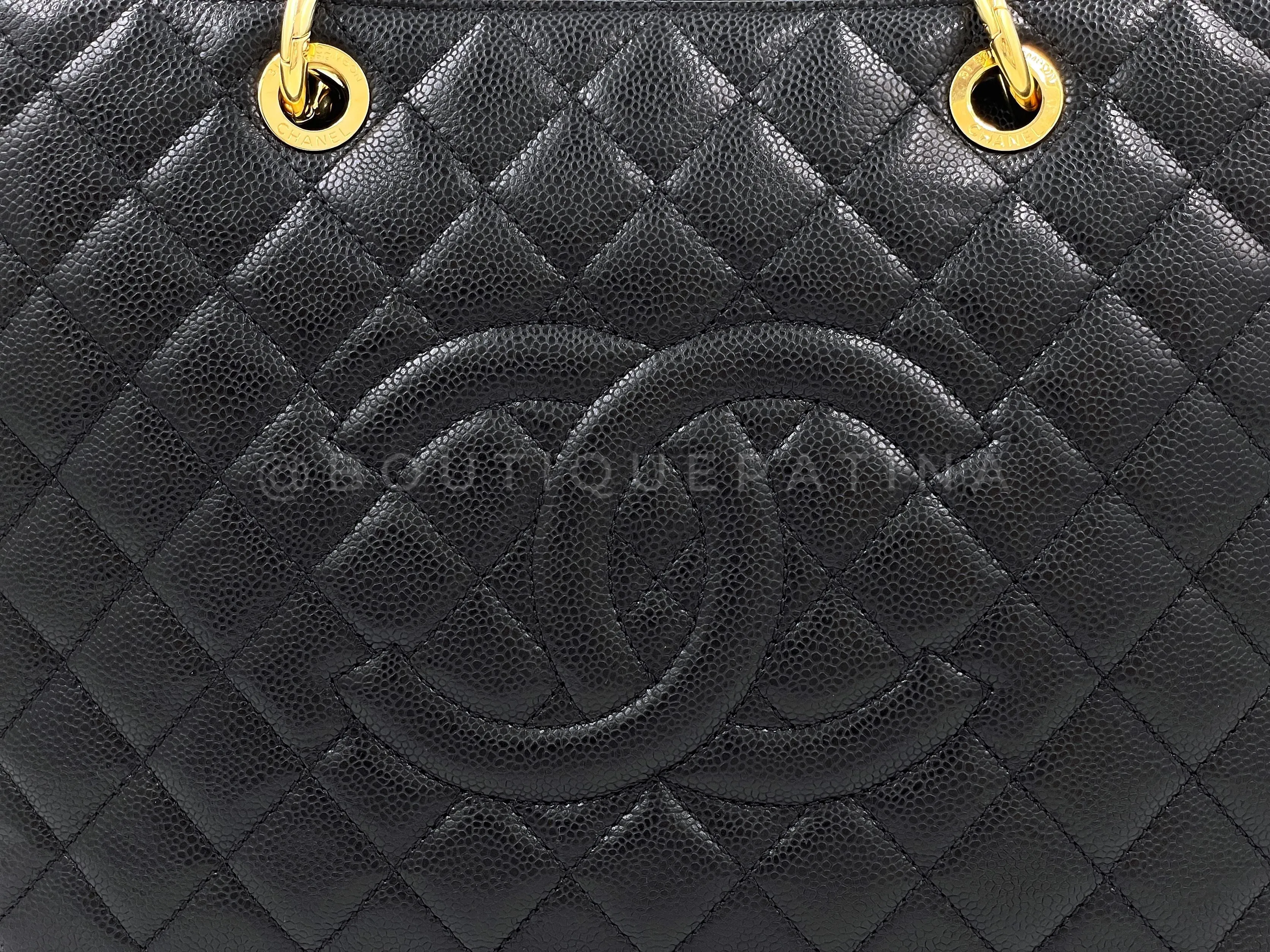 Chanel Black Caviar Grand Shopper Tote GST Bag GHW