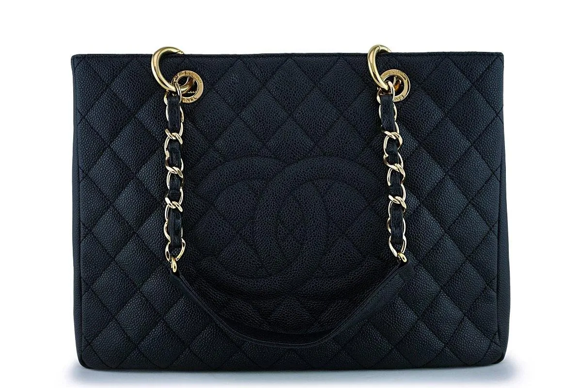 Chanel Black Caviar Grand Shopper Tote GST Bag GHW