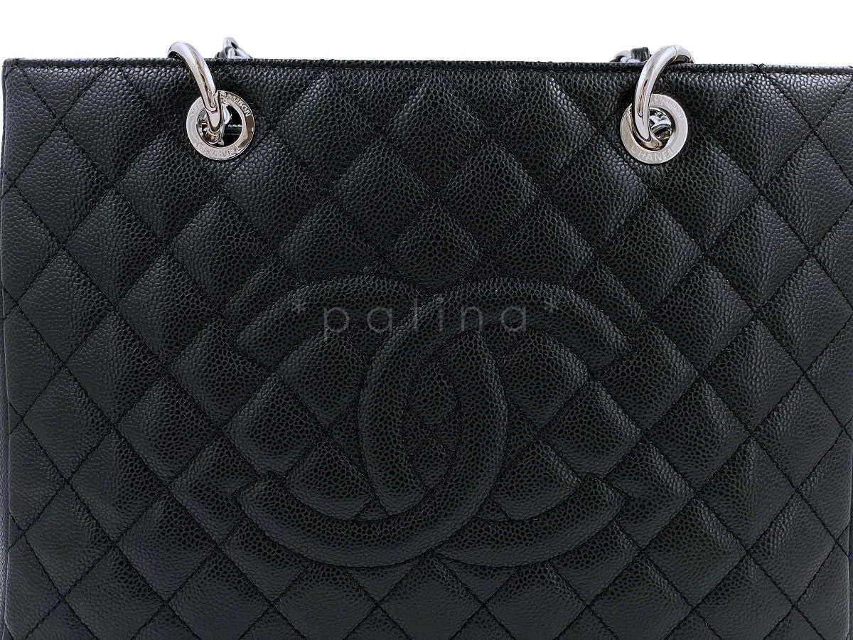 Chanel Black Caviar Grand Shopper Tote GST Bag SHW