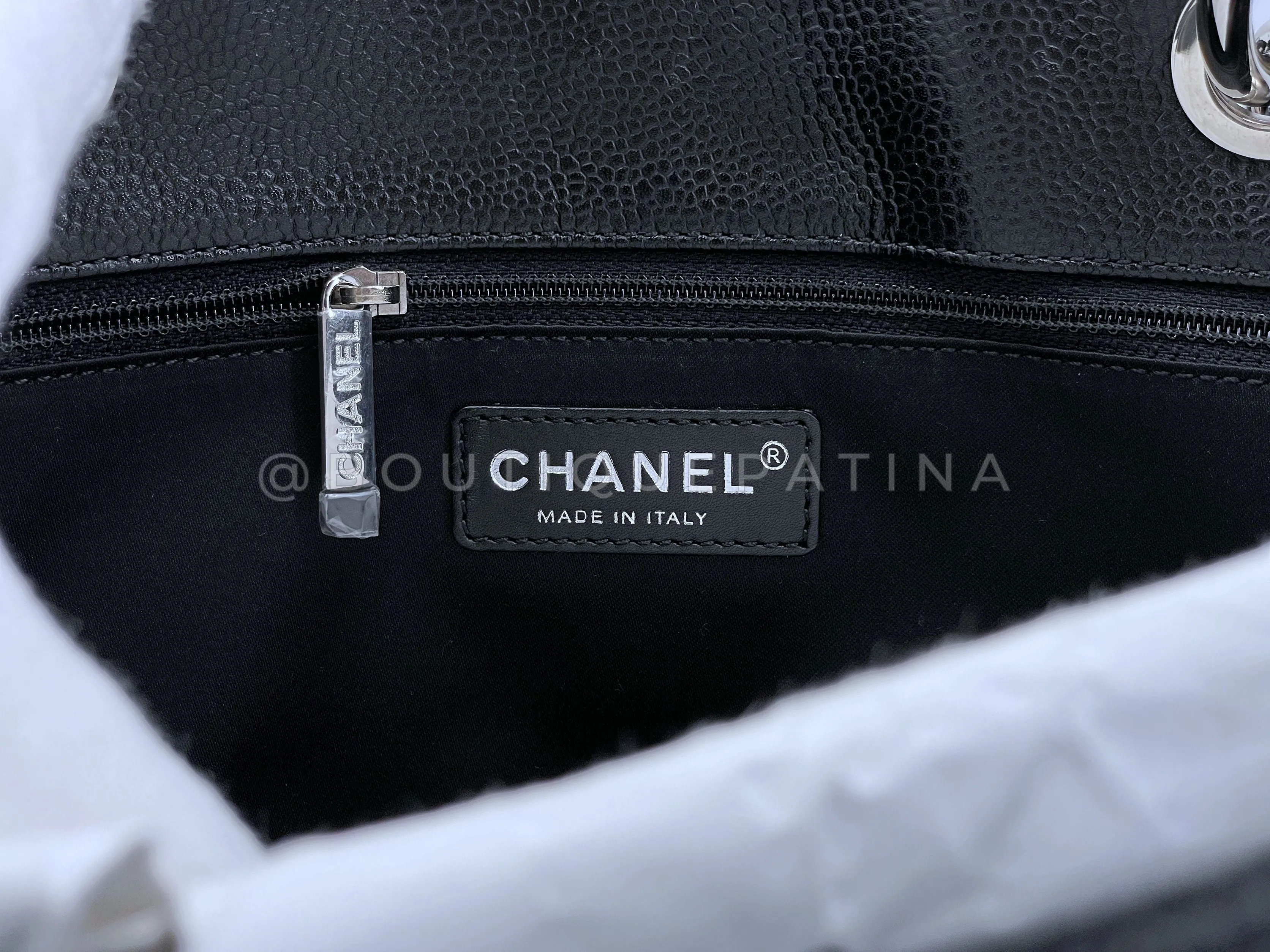 Chanel Black Caviar Grand Shopper Tote GST Bag SHW