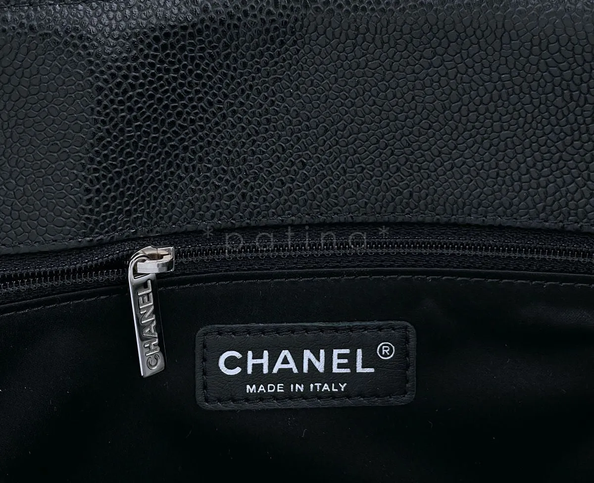 Chanel Black Caviar Grand Shopper Tote GST Bag SHW