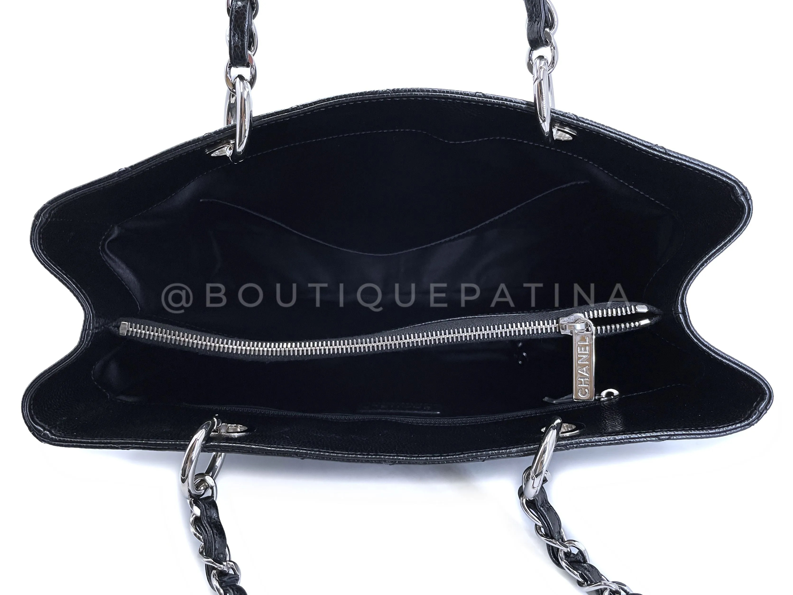 Chanel Black Caviar Grand Shopper Tote GST Bag SHW