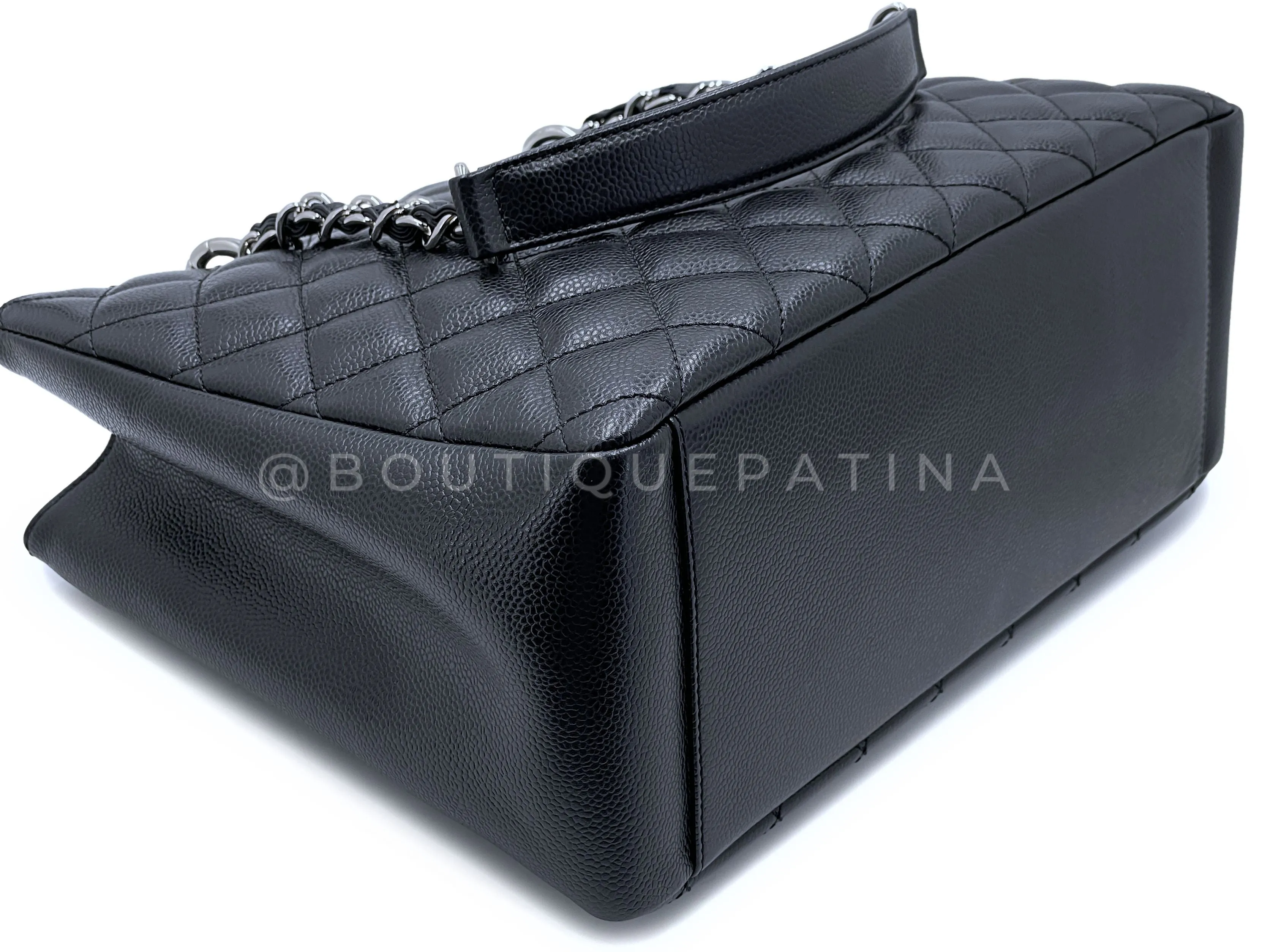 Chanel Black Caviar Grand Shopper Tote GST Bag SHW