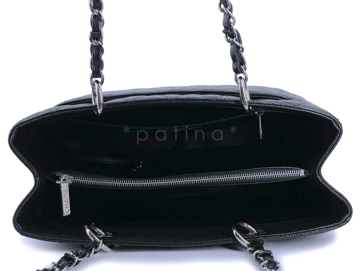 Chanel Black Caviar Grand Shopper Tote GST Bag SHW