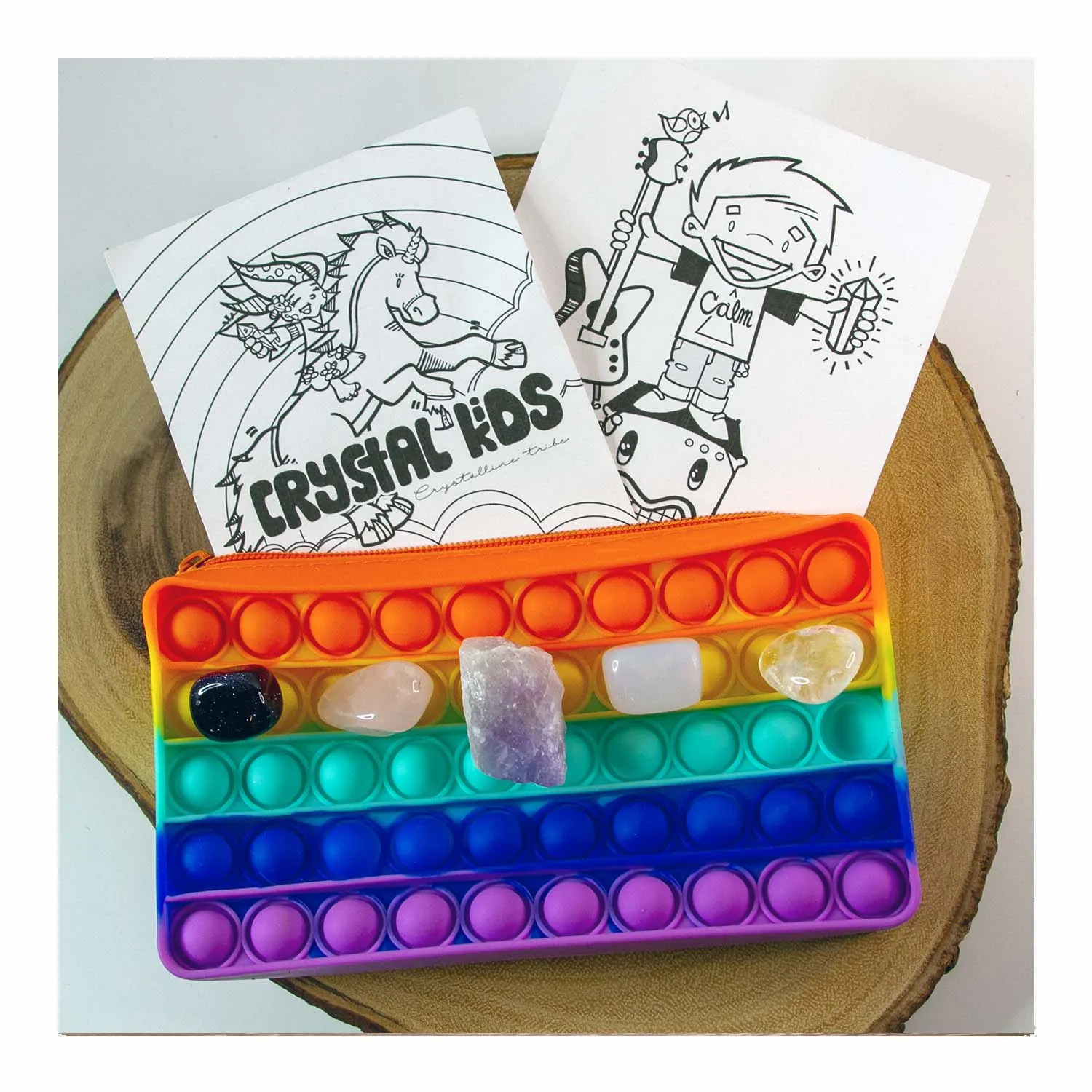 Crystal Kid Kit with Pop it Pencil Case