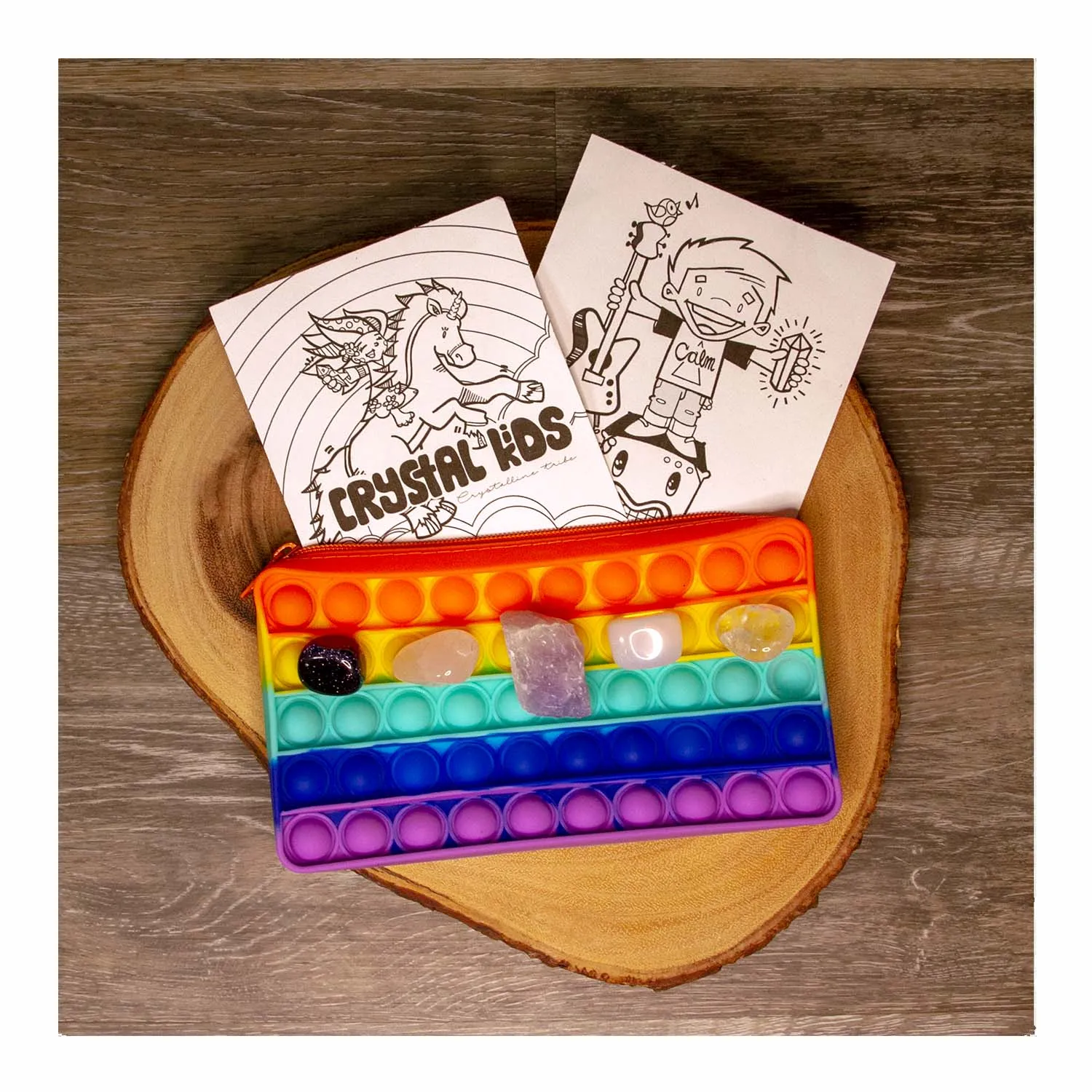 Crystal Kid Kit with Pop it Pencil Case