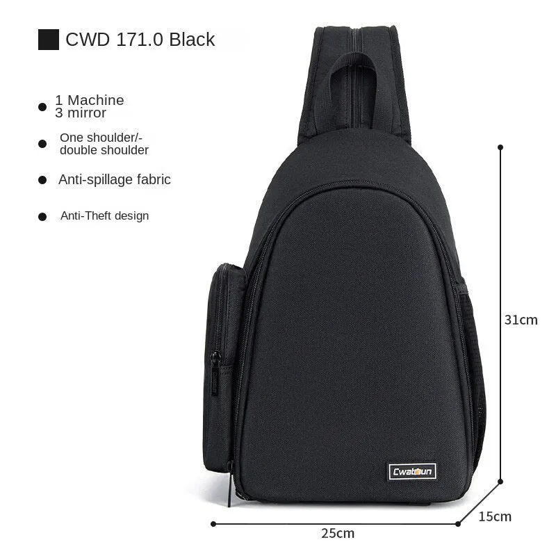 Cwatcun DSLR Camera Bag Outdoor Waterproof Camera Bag One Shoulder Cross Body Camera Bag