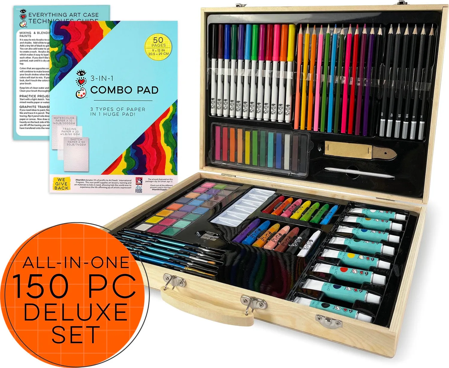 Deluxe Wooden Everything Art Case