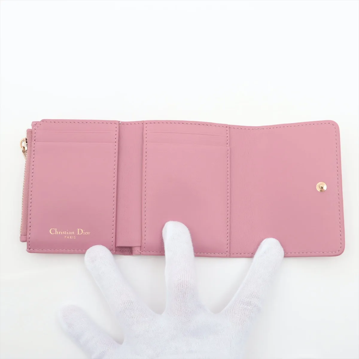 Dior Montaigne Leather Wallet Pink
