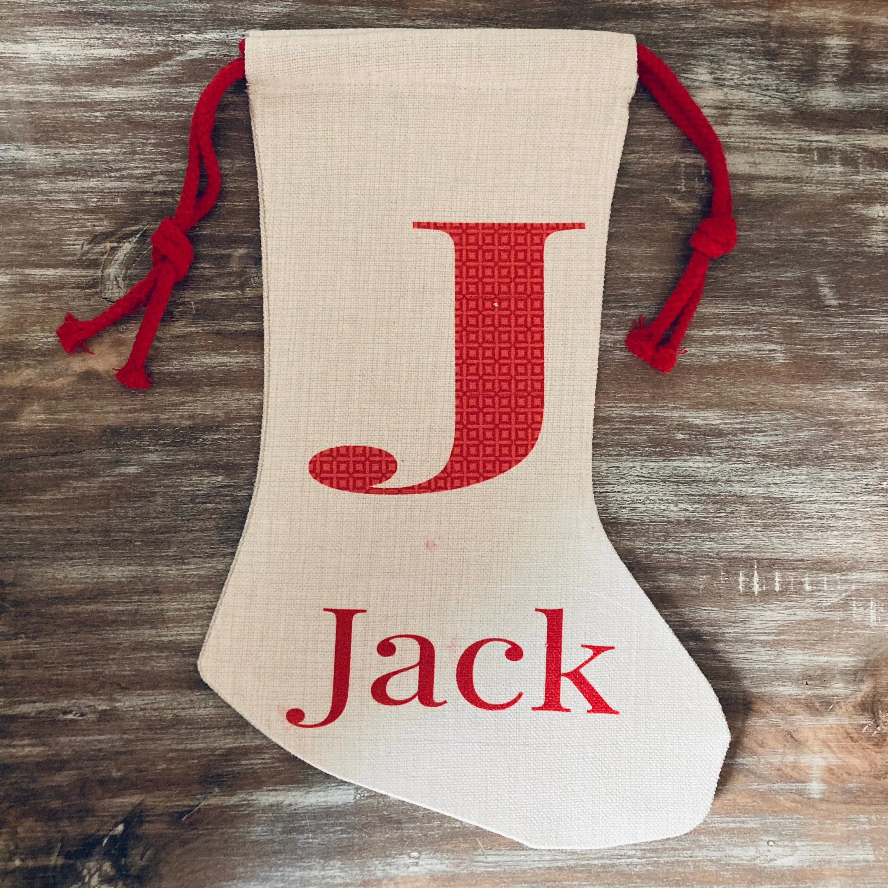 Festive Monogram Stocking - Personalised